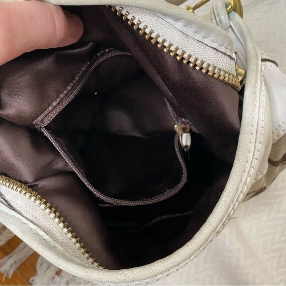 COACH Signature 2000’s Era Vintage Khaki, Brown, Ivory Bucket Adjustable Bag - Picture 9 of 13